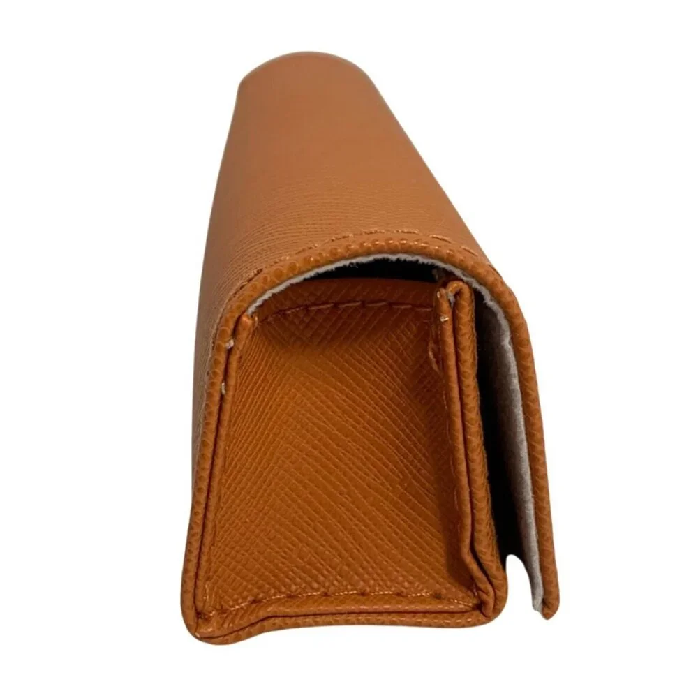 Tory Burch Eyeglasses Case Orange Soft Shell Slim Case + Cleaning Cloth NWOT